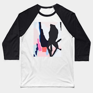 Abstract print, Red, Grey, Black, Blue, Pink, Modern art, Wall decor Baseball T-Shirt